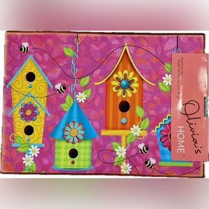 Colorful Birdhouse Decorative Mat